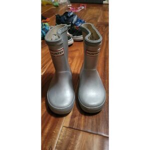 Hunter Kids Silver Sparkle Rain Boots